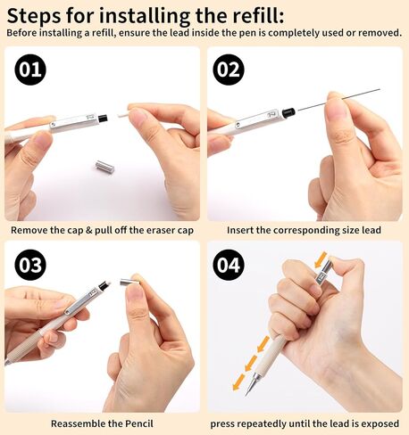 مجموعة أقلام رصاص ميكانيكية مع حافظة، 4 قطع أقلام رصاص ميكانيكية فنية مقاس 0.7 ملم + 40 قطعة عبوات رصاص HB + 40 قطعة عبوات رصاص 2B + 3 قطع ممحاة + 1 قطعة حافظة، رسم أقلام رصاص ميكانيكية للكتابة والرسم in Kuwait