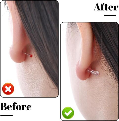 100 PCS Impenetrable Big-Long Soft Earring Backs, Comfort Earring Backs Replacements, TPE Medical Grade Material, Earring Back for Stud Fit with All Types of Earrings(Pillar Ball) in Saudi Arabia