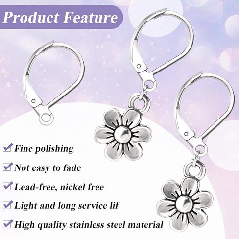 12 Pcs Leverback Earring Hooks, Stainless Steel Clasp Hoop, Hypoallergenic Dangles Earring Hooks, French Ear Wire Findings for Women, DIY Crafts, Jewelry Making (Gold) in Saudi Arabia