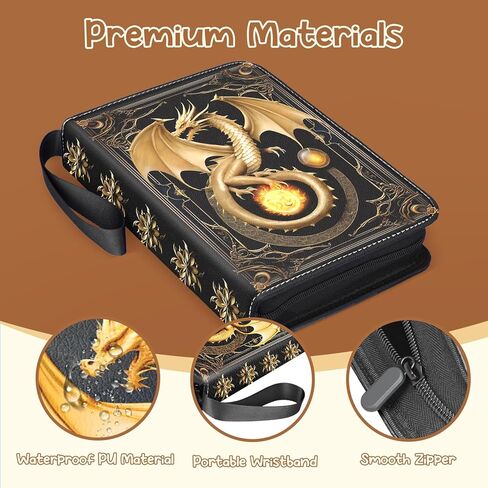 Card Binder 9 Pocket Collectible Trading Cards Storage with 50 Removable Sleeves Holder 900 Cards,3-Ring Zipper Design Perfect for Game, MTG & Sports Cards, Gifts for Boy and Girls (Black, Large) in Saudi Arabia