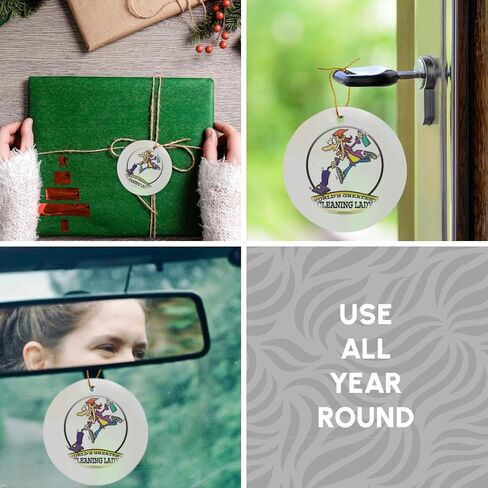 3dRose orn_103044_1 Funny Worlds Greatest Cleaning Lady Ii Cartoon-Snowflake Ornament, 3-Inch, Porcelain in Kuwait