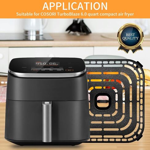 Air Fryer Grill Pan for Air Fryer Pro LE 5 Qt, Non-Stick 8.26’’*8.26’’Square Air Fryer Grill Plate Rack Replacement Parts Accessories Crisper Plate Tray with Rubber Bumpers, Dishwasher Safe in Saudi Arabia