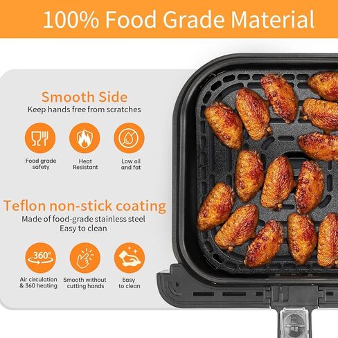 Air Fryer Grill Pan for Air Fryer Pro LE 5 Qt, Non-Stick 8.26’’*8.26’’Square Air Fryer Grill Plate Rack Replacement Parts Accessories Crisper Plate Tray with Rubber Bumpers, Dishwasher Safe in Saudi Arabia