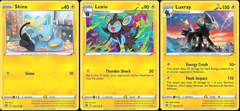 Luxray 051/172 Brilliant Stars - Evolution Pokemon 3 Card Lot - Lightning Type in Saudi Arabia