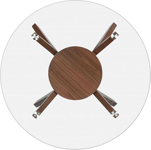 New Classic Furniture Oscar 5-Piece Wood Round Glass Table Dining Set in Natural in Saudi Arabia