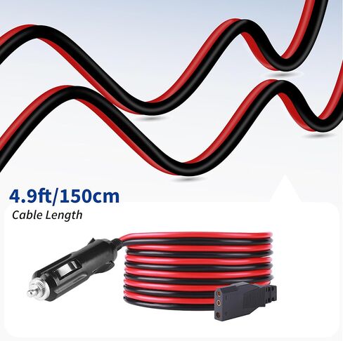 CB Power Cord 3 Pin Plug Cable 12V Car Cigarette Lighter Plug Heavy Duty for Cobra Galaxy Uniden Midland President MC Kinley President Walker Mobile CB Ham Radios in Saudi Arabia