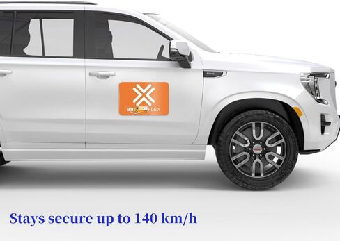 Flex Delivery Driver Car Sign Magnet Car Signs 2-Pack, Reflective Vehicle Magnets for Car, Strong Waterproof Magnetic Delivery Sign, 12" x 8", Orange in Saudi Arabia