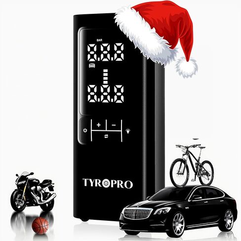 AI Tire Inflator Portable Air Compressor 150PSI with 15000mAh Power Bank 5X Fast Inflation Digital Gauge Flash Light and Auto Shut Off, Cordless Tire Inflator for Cars, Bikes, Balls and More in Saudi Arabia