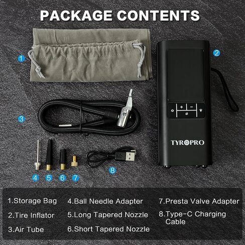AI Tire Inflator Portable Air Compressor 150PSI with 15000mAh Power Bank 5X Fast Inflation Digital Gauge Flash Light and Auto Shut Off, Cordless Tire Inflator for Cars, Bikes, Balls and More in Saudi Arabia