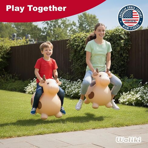 واليكي هوبر حصان نطاط ضخم | بيني للأطفال الأكبر حجمًا وحتى البالغين | ركوب الثور هوبي هورس | X-كبير in Kuwait