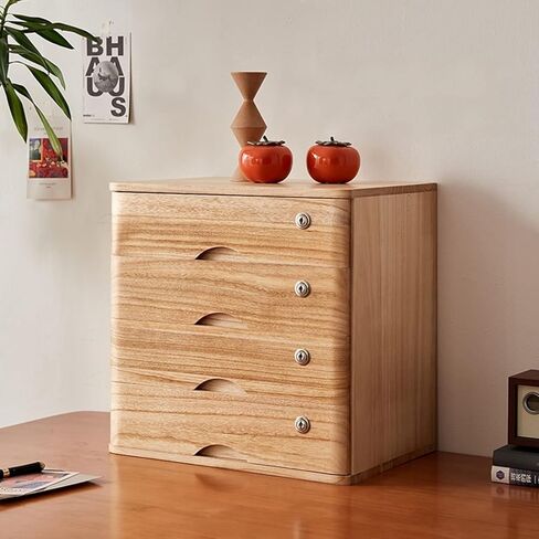 Flat File Cabinet, Wooden Desktop Storage Box with Lockable Drawers, Office Supplies A4/Receipt File Organizer,E-1 Drawer in Saudi Arabia