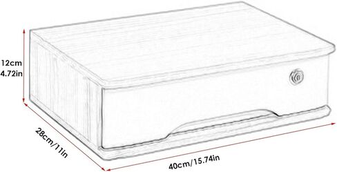 Wooden Desktop Storage Box with Lockable Drawers, Office Supplies A4/Receipt File Organizer, Flat File Cabinet,B-4 Drawer in Saudi Arabia