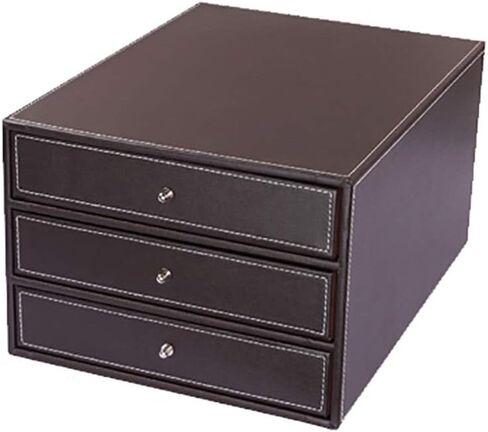 3Drawer Organizer,Multi-Functional Leather File Cabinet Office Supplies Desktop Storage-2Color,A1 in Saudi Arabia