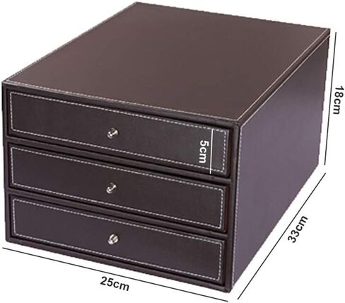 3Drawer Organizer,Multi-Functional Leather File Cabinet Office Supplies Desktop Storage-2Color,A1 in Saudi Arabia