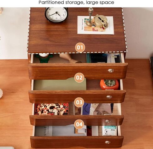 Wooden Desktop Storage Box with Lockable Drawers, Office Supplies A4/Receipt File Organizer, Flat File Cabinet,A in Saudi Arabia