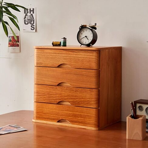 Wooden Desktop Storage Box with Lockable Drawers, Office Supplies A4/Receipt File Organizer, Flat File Cabinet,A in Saudi Arabia
