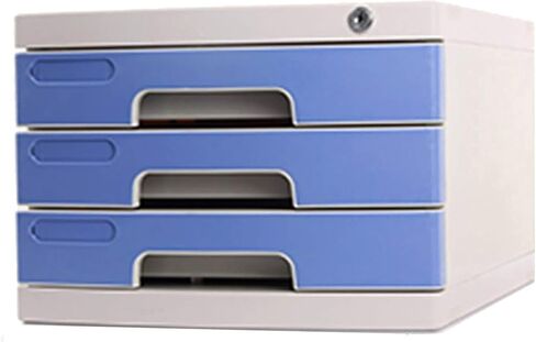 Flat File Cabinet, Drawer Organizer 2/3/4 Layers, with Lockable Environmentally Friendly Plastic-Blue,C in Saudi Arabia