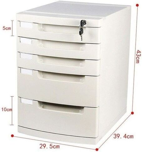 Flat File Cabinet, Drawer Organizer 5-Layers Lockable with Blank Label, Environmentally Friendly Plastic-White,Large 5-Layers in Saudi Arabia
