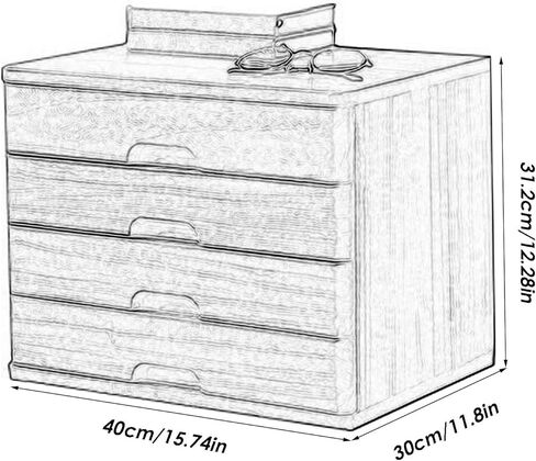 A4 Flat File Cabinet, 4-Layer Drawer Type Desktop Storage Box/Cabinet, Office Supplies and Sundries Desk Organizers,B in Saudi Arabia