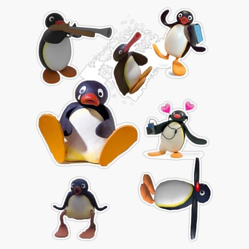 Pingu Meme Pack ملصق الفينيل ملصق مضاد للمياه ملصق سيارة محمول جدار نافذة ملصقات للسيارة متعددة الأشكال 5" in Saudi Arabia