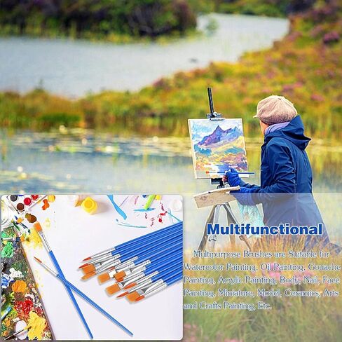 60 قطعة من فرش الطلاء، مجموعة فرشاة صغيرة مستديرة ومسطحة للرسم التفصيلي in Saudi Arabia