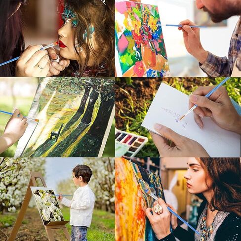 60 قطعة من فرش الطلاء، مجموعة فرشاة صغيرة مستديرة ومسطحة للرسم التفصيلي in Saudi Arabia