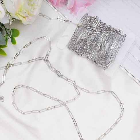16.4 Feet 18K Gold Plated Chain Stainless Steel Necklace Paperclip Star Shaped Link Chains for Jewelry Making DIY Craft in Saudi Arabia