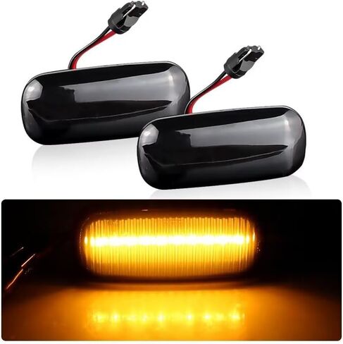 Generic SAARMAT 2pcs Side Marker Lights Smoked Lens Amber Lamp for Audi S3 8P S4 RS4 B6 B7 B8 A6 S6 RS6 C5 C7, Replace OEM Front Sidemarker Lamps,Side Turn Signal Lamps,Dynamic in Saudi Arabia