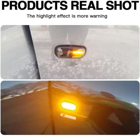 Generic SAARMAT 2pcs Side Marker Lights Smoked Lens Amber Lamp for Audi S3 8P S4 RS4 B6 B7 B8 A6 S6 RS6 C5 C7, Replace OEM Front Sidemarker Lamps,Side Turn Signal Lamps,Dynamic in Saudi Arabia