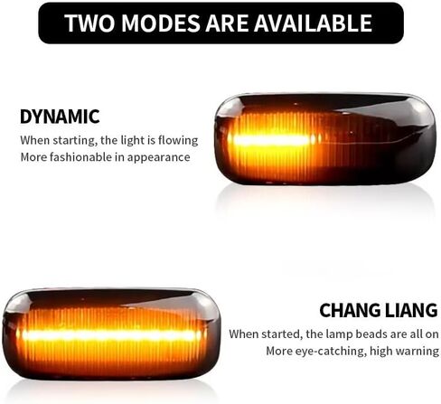 Generic SAARMAT 2pcs Side Marker Lights Smoked Lens Amber Lamp for Audi S3 8P S4 RS4 B6 B7 B8 A6 S6 RS6 C5 C7, Replace OEM Front Sidemarker Lamps,Side Turn Signal Lamps,Dynamic in Saudi Arabia