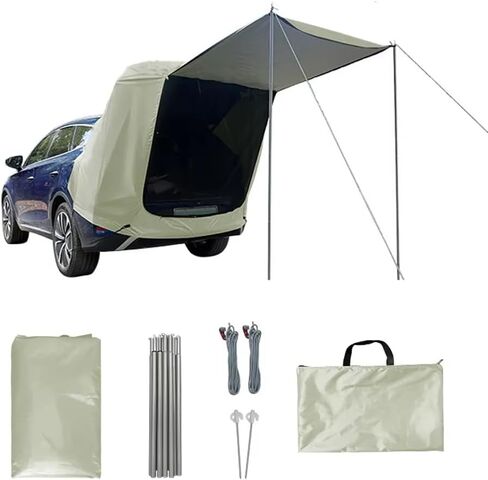 Tailgate Tent SUV Camping Awning Shade Compatible with for Audi e-tron 2019–2024 Camping Auto Shade Smooth Ventilation,B-Sun Shade Pole-Beige in Saudi Arabia