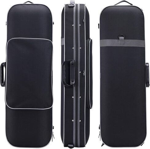 ايه دي ام حافظة كمان بحجم كامل 4/4، حافظة كمان مستطيلة صلبة مع مقياس رطوبة مدمج، خفيفة الوزن للغاية محمولة مع اشرطة حمل in Kuwait