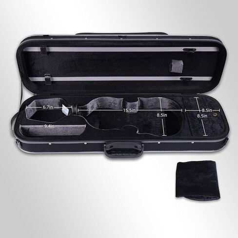 ايه دي ام حافظة كمان بحجم كامل 4/4، حافظة كمان مستطيلة صلبة مع مقياس رطوبة مدمج، خفيفة الوزن للغاية محمولة مع اشرطة حمل in Kuwait