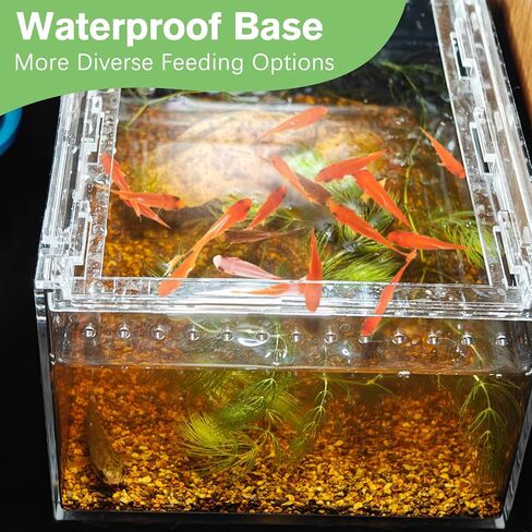 Acrylic Reptile Terrarium Enclosure 9.8" x 5.9" x 5.9" Magnetic Tarantula Breeding Box Transparent Insect Habitat for Jumping Spider Hermit Crab Lizard Sling Isopods Horned Frog Snake Gecko in Saudi Arabia