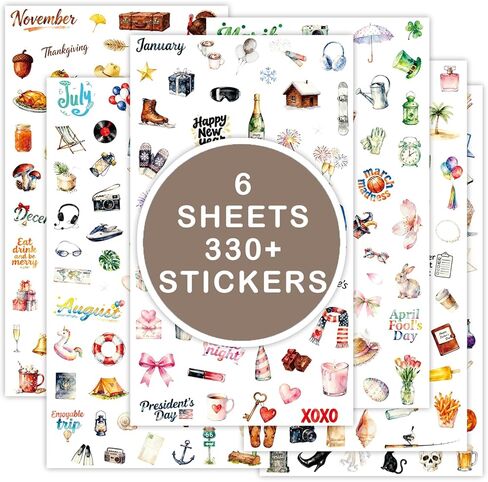 Planner Stickers & Calendar Stickers for Adults Planner, 330+ Holiday Seasonal Sticker for Planners, Calendars, Junk Journal, Scrapbooks in Saudi Arabia