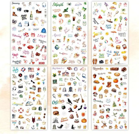Planner Stickers & Calendar Stickers for Adults Planner, 330+ Holiday Seasonal Sticker for Planners, Calendars, Junk Journal, Scrapbooks in Saudi Arabia