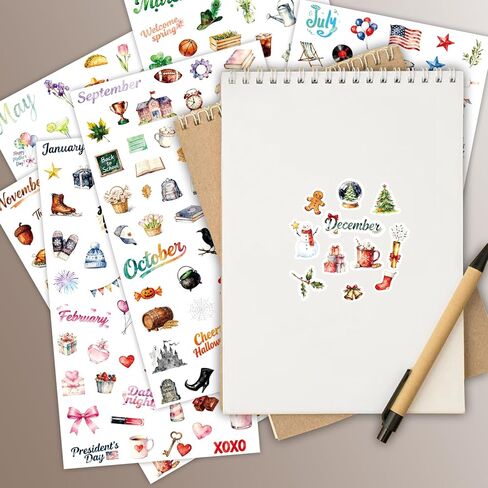 Planner Stickers & Calendar Stickers for Adults Planner, 330+ Holiday Seasonal Sticker for Planners, Calendars, Junk Journal, Scrapbooks in Saudi Arabia