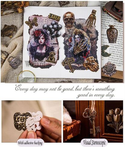 75 قطعة من مواد سجل القصاصات الصغيرة ملصق لليوميات من الورق المقوى العتيق ثلاثي الأبعاد ملصقات ورقية صغيرة رصاصة المجلات غير المرغوب فيها لوازم الملاحظات مخطط الديكور ملصق ذاتي اللصق لحرف القصاصات DIY in Kuwait