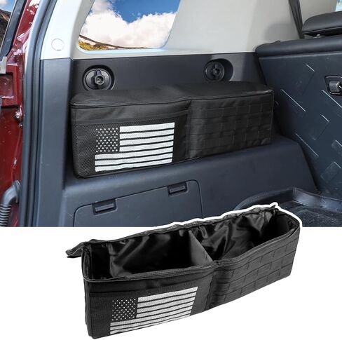 Car Trunk Organizer Compatible with Toyota FJ Cruiser 2007-2021, Rear Storage Organizer With American Flag, Multi-Compartment Oxford Cloth Car Storage Bag Space Saving (1PCS) in Saudi Arabia