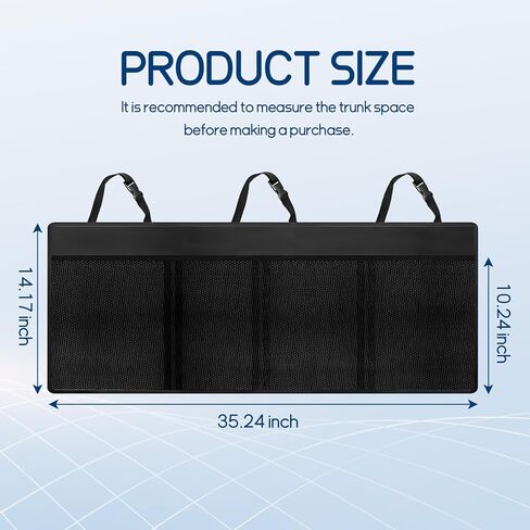 Car Trunk Organizer, Space Saving Backseat Hanging Storage with 4 Large Pockets, Super Capacity Vehicle Trunk Organizer Bag, Universal for Cars SUVs Trucks Vans, Car Accessories (Upgraded) in Saudi Arabia