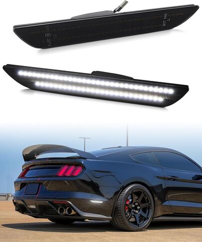 Dynamic Red LED Side Marker Lights for Ford Mustang 2015-2023 Smoked Lens Rear Bumper Fender Marker Reflectors Assembly, pack of 2 in Saudi Arabia