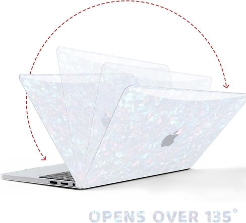 Anban Compatible with MacBook Pro 13 inch Case M2 M1 2025-2016 A2338 A2251 A2289 A2159 A1989 A1706 A1708, Plastic Hard Shell+Keyboard Cover+Screen Protector for MacBook Pro 13.3 inch Case, Shiny Pearl in Saudi Arabia