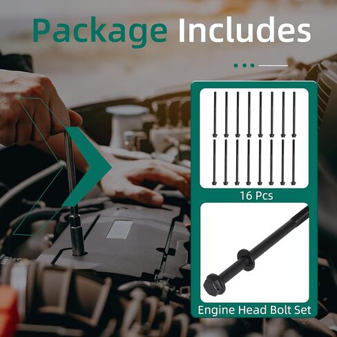 16 قطعة ES71329-1 مجموعة مسامير رأس اسطوانة المحرك لـ Acura ZDX TSX 2010-2013، لـ Acura RLX TLX 2015-2020، لـ Acura RDX 2013-2018، لـ Acura MDX 2004-2020، لـ Acura RL 2005-2012 in Saudi Arabia