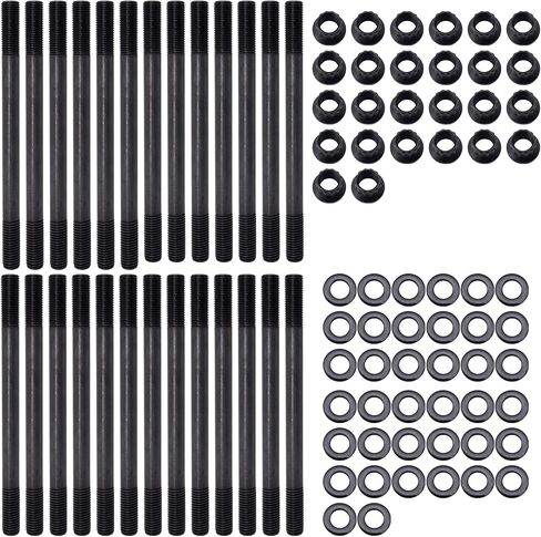 HiSport Cylinder Gasket Head Stud Bolt Kit 247-4202 - متوافق مع رام 2500 3500 دودج رام 2500 رام 2500 رام 3500 رام 3500 1998-2022 5.9 لتر 6.7 لتر 24 فولت ديزل 12 نقطة in Saudi Arabia