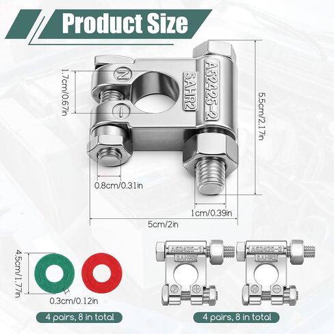 4 Pairs Battery Terminal Connectors Negative and Positive Top Post Battery Connector for Marine Car Boat RV and Vehicles in Saudi Arabia