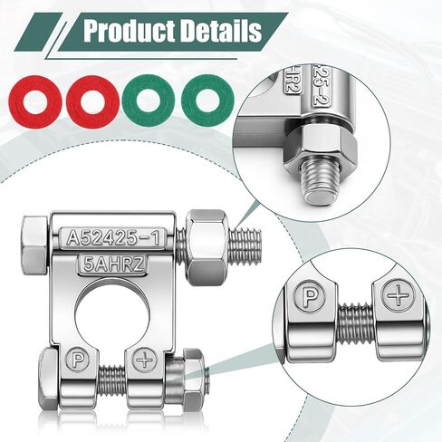 4 Pairs Battery Terminal Connectors Negative and Positive Top Post Battery Connector for Marine Car Boat RV and Vehicles in Saudi Arabia
