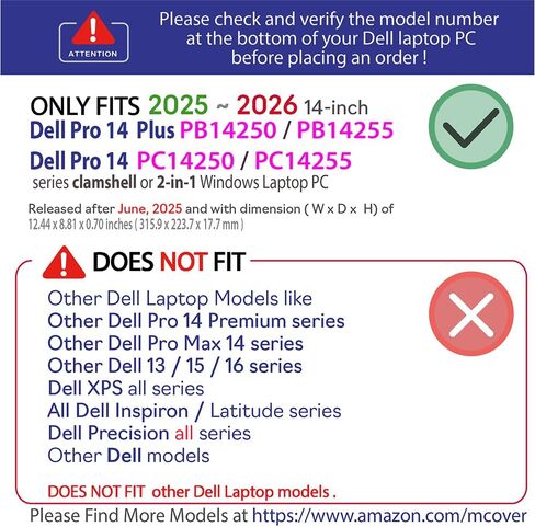 حافظة mCover متوافقة فقط مع 2025-2026 14 بوصة Dell Pro 14 Plus PB14250 PB14255 وPro 14 PC14250 PC14255 Windows PC (لا تناسب أي موديلات Dell أخرى) - أزرق in Kuwait