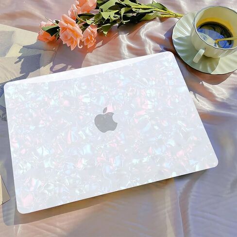 B BELK متوافق مع حافظة MacBook Pro 14 بوصة 2025 2024 2023 2022 2021 M5 M4 M3 M2 M1 A3434 A3112 A3185 A3401 A2918 A2992 A2779 A2442، هيكل صلب من البلاستيك + غطاء لوحة مفاتيح + واقي شاشة، لؤلؤ لامع in Kuwait
