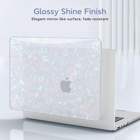 B BELK متوافق مع حافظة MacBook Pro 14 بوصة 2025 2024 2023 2022 2021 M5 M4 M3 M2 M1 A3434 A3112 A3185 A3401 A2918 A2992 A2779 A2442، هيكل صلب من البلاستيك + غطاء لوحة مفاتيح + واقي شاشة، لؤلؤ لامع in Kuwait