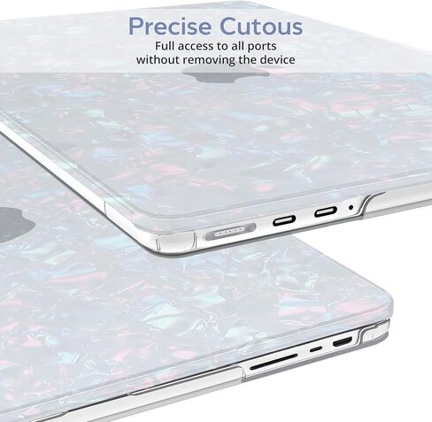 B BELK متوافق مع حافظة MacBook Pro 14 بوصة 2025 2024 2023 2022 2021 M5 M4 M3 M2 M1 A3434 A3112 A3185 A3401 A2918 A2992 A2779 A2442، هيكل صلب من البلاستيك + غطاء لوحة مفاتيح + واقي شاشة، لؤلؤ لامع in Kuwait